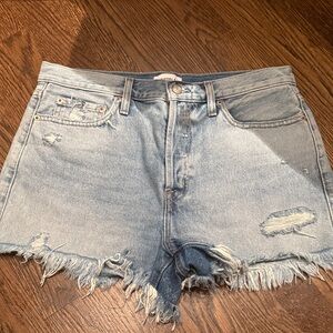 Pistola Light Blue Frayed Jean Shorts